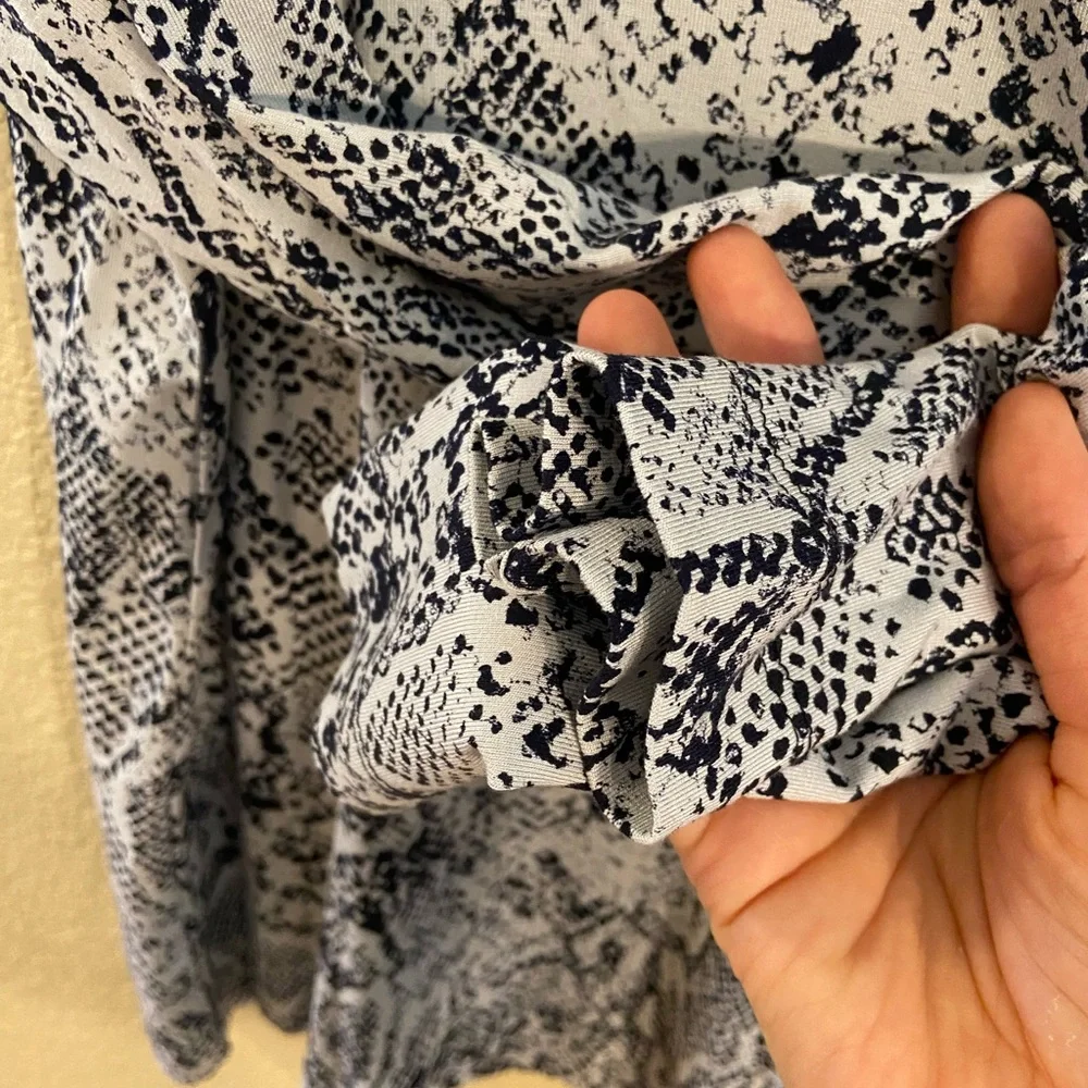 Chico's Black and White Snake Print Long Sleeve Top - Picture 5 of 10